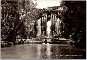 Tivoli - Fontane Nella Villa D'Este Fountain Garden Real Photo RPPC Postcard