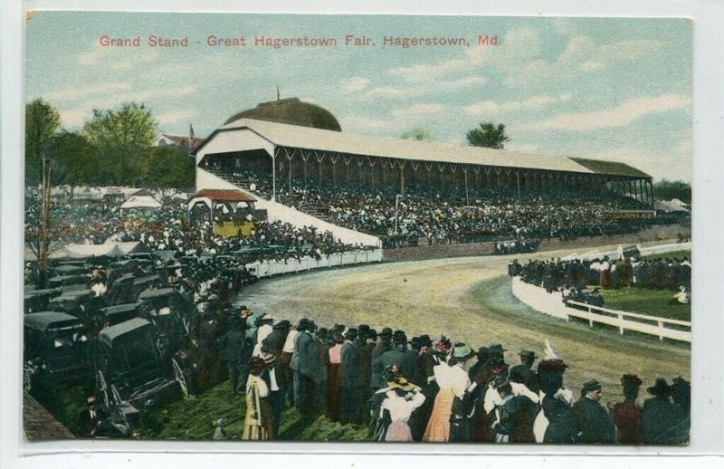 Grandstand Horse Race Track Great Hagerstown Fair Maryland 1910c postcard 