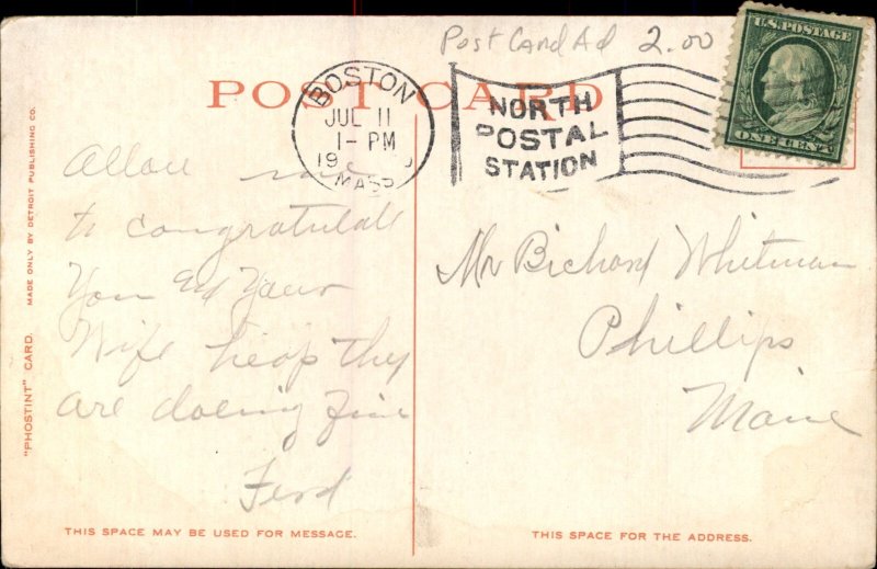 Boston Scollay Square Detroit Publishing DELTIOLOGY 1900s-20s Vintage Postcard