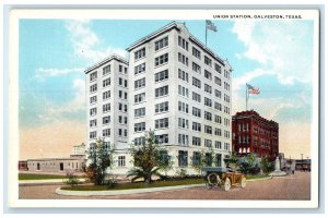 c1920 Union Station Exterior Building Galveston Texas Vintage Antique Postcard