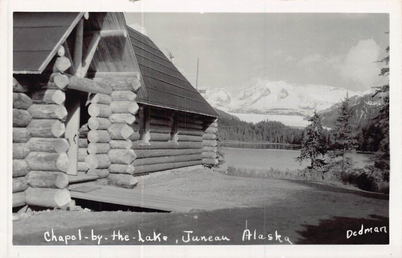 JUNEAU ALASKA~CHAPEL BY THE LAKE~1950s DEDMAN REAL PHOTO POSTCARD