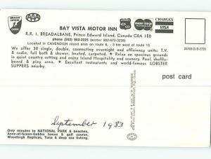 Unused Pre-1980 BAY VISTA MOTEL Breadalbane PE M3266