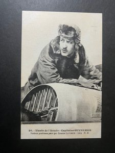 Mint France Postcard RPPC Captain Guynemer Pilot Aviator Aviation