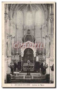 Old Postcard The Sands of Olonne Interior of church