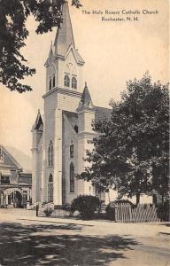Rochester New Hampshire~Holy Rosary Catholic Church~Fence Around Yard~1940s PC