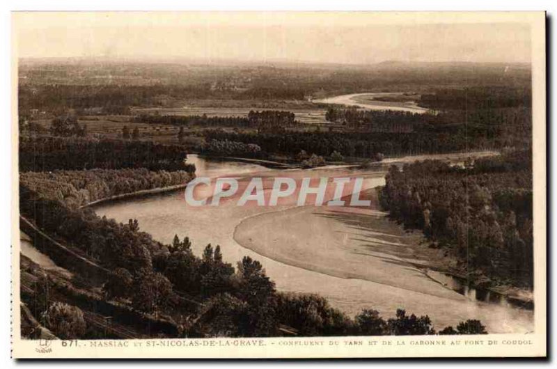 Moissac and Saint Nicolas de la Grave - Confluence Tarn - Old Postcard