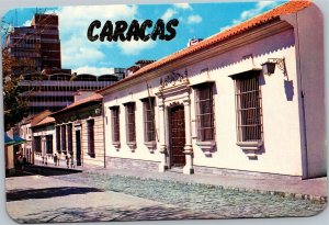 Postcard Venezuela Caracas Simon Bolivar birth home and Bolivarian Museum