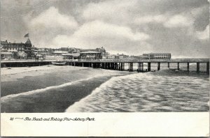 Vtg Asbury Park New Jersey NJ Beach View and Fishing Pier 1908 Postcard