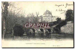 Old Postcard Chateau Chateauneuf Old bridge and tower