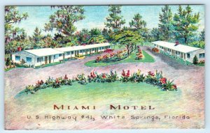 WHITE SPRINGS, Florida FL ~ Roadside MIAMI MOTEL Walter Bowers c1950s Postcard