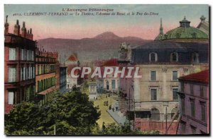 Old Postcard Clermont Ferrand Theater l & # 39Avenue Royat and the Puy de Dome