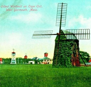 Oldest Windmill on Cape Cod  West Yarmouth MA 1900s UDB Postcard UNP Unused