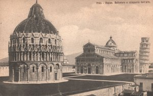 Vintage Postcard 1910's Pisa Duomo Battistero E Campanile Dall'atto Italy