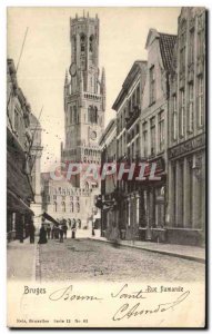 Postcard Old Street Bruges Flemish