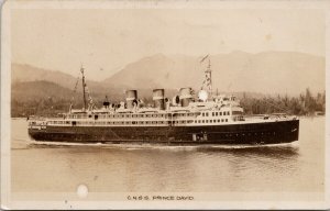 SS 'Prince David' Ship BC to Angus Macdonald SS Tutshi Carcross YT Postcard H52