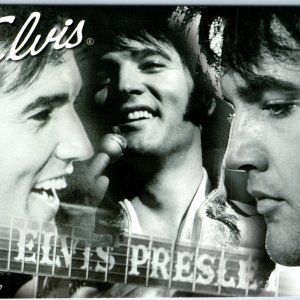 c2000s Elvis Presley The King Classic Multi View Jumbo Postcard EPE Guitar M32