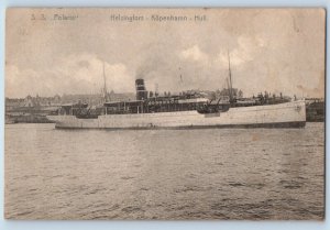 Finland Postcard S.S. Polaris Helsingfors-Kopenhamn-Hull 1907 Antique