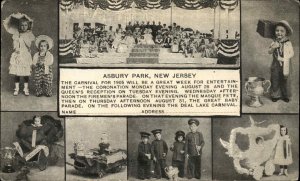 Asbury Park New Jersey NJ 1905 Carnival Multi View Private Mailaing Card