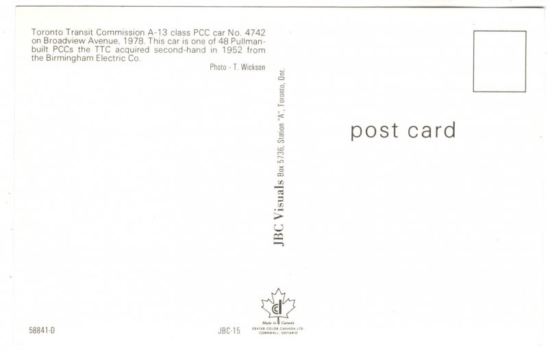 Toronto Transit Trolley, Broadview Ave, Toronto, Ontario