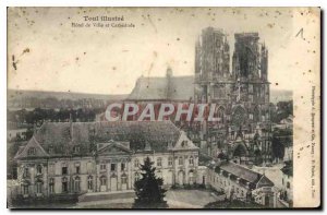 Old Postcard Toul Illustrious City Hall and Cathedral