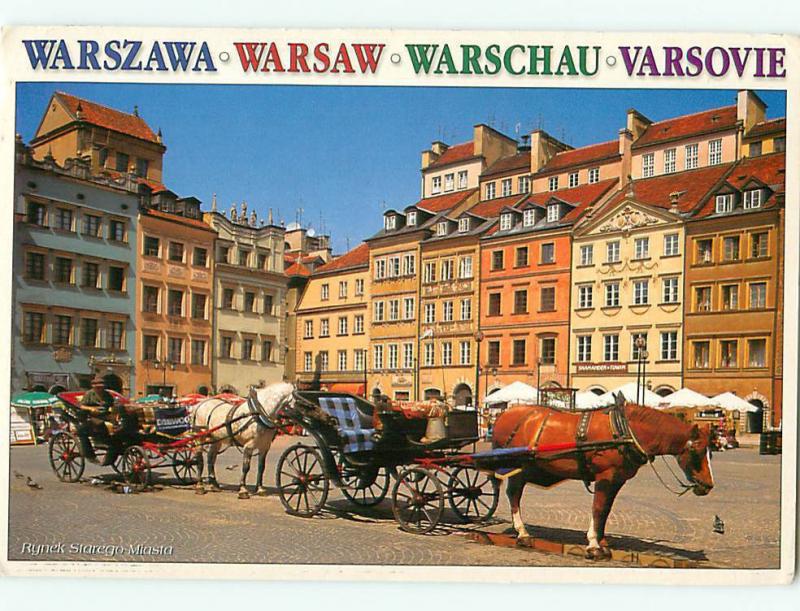 Warszawa Rynek Starego Miasta Market Square Warsaw Warschau Var Postcard  # 7264