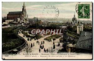 Old Postcard Environs de Rouen Bonsecours L & # 39eglise and the monument of ...