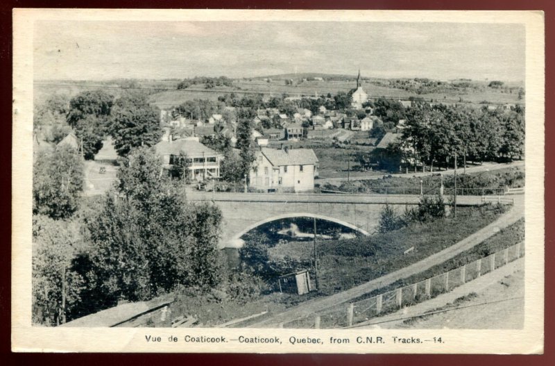 dc1176 - COATICOOK Quebec Postcard 1944 Bridge