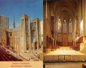 2~Postcards  SAN FRANCISCO, California CA  ~ GRACE CATHEDRAL & Church Interior