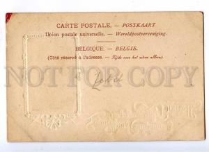 191164 BELGIUM BRUXELLES Manneken Pis Old embossed postcard