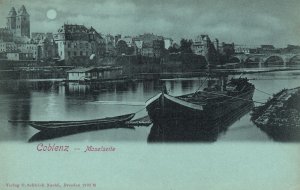 Vintage Postcard 1900's Coblenz Moselseite Verlag O. Scheleich Nachf Dresden