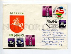 413255 Lithuania to RUSSIA 1992 year real posted special cancellations COVER