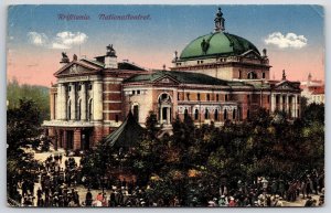 Kristiana Nationaltheatret Oslo Norway Theater Finest Stage Drama Crowd Postcard