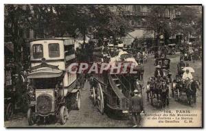 Old Postcard Paris crossroads of Montmartre and Italian boulevards The omnibu...