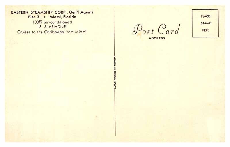 Postcard BOAT SCENE Miami Florida FL AR4841