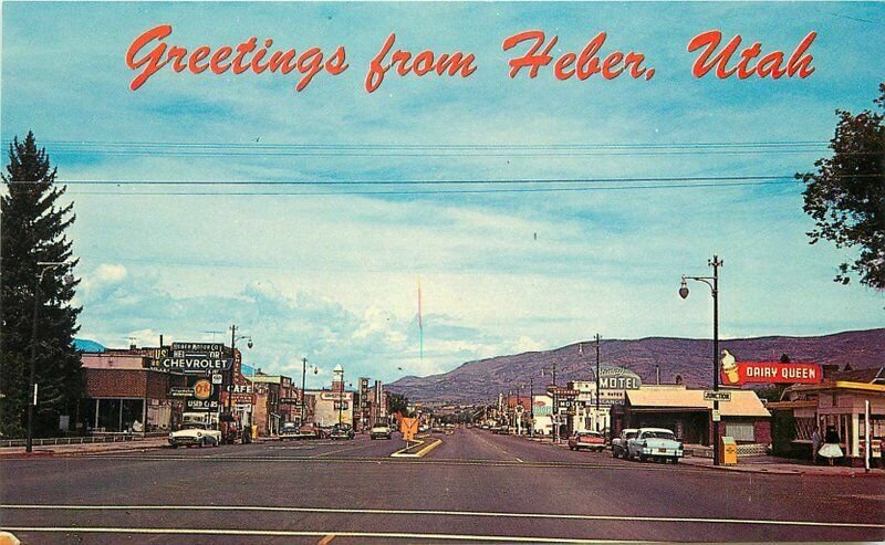 Automobiles Dairy Queen Heber Utah McCo Colorpicture Postcard 20-9985