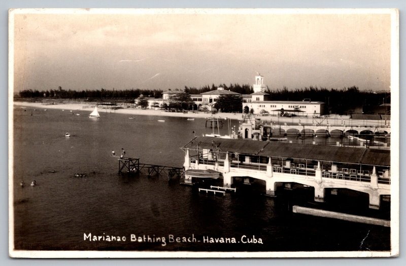 RPPC Marianao Bathing Beach Havana Cuba C1930s Postcard Z2