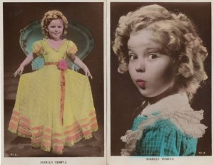 Shirley Temple 2x Old Real Photo Child Film Star Postcard s