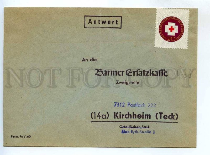 273079 GERMANY 1960 year COVER Red Cross