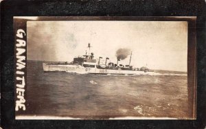 WWI Italian French Gun Boat Granaitiere Real Photo Vintage Postcard JE359082