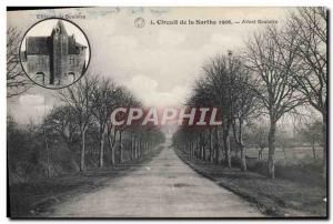 Postcard Old Automobile Circuit de la Sarthe in 1906 before Bouloire