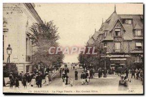 Old Postcard Deauville flowered beach street Gontaut Biron