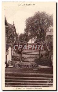 Old Postcard Lot Figeac Illustrates Staircase Du Calvaire