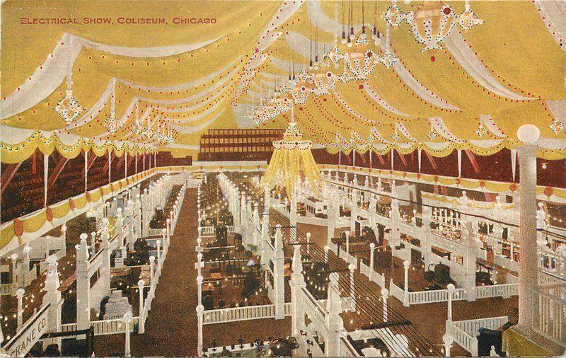 Chicago Illinois C-1910 Electrical Show coliseum Hammon postcard 7410