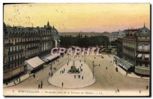 Old Postcard Perspective Taking Montpellier De La Terrasse Du Theater