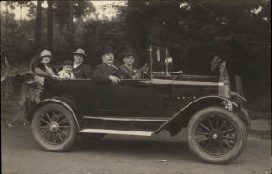 Bruxelles Belgium Car CRISP IMAGE Wealthy Family c1920s Real Photo Postcard