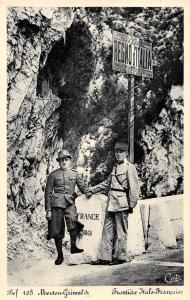 Menton France Italian Border Soldiers Antique Postcard J66695