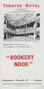 Rookery Nook Ben Travers Rare Theatre Royal Margate Kent Programme