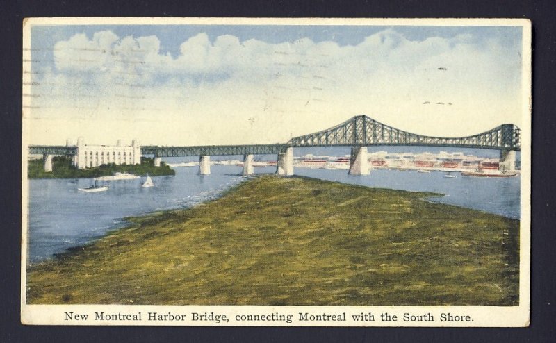 Montreal Harbor bridge, MONTREAL & SOUTH SHORE, QUEBEC CANADA 1931
