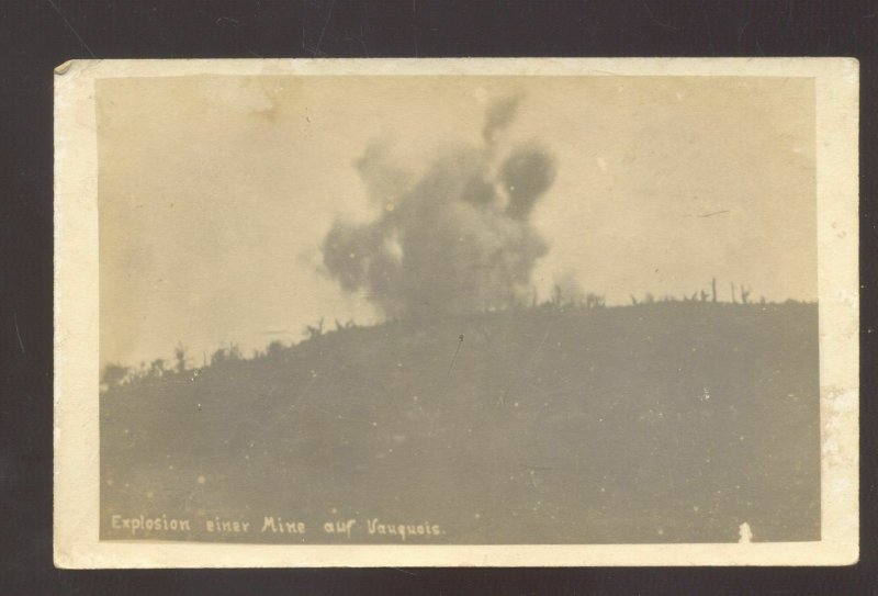 RPPC WORLD WAR 1 WWI BATTLE ACTION VAQUOIS FRANCE BOMB REAL PHOTO POSTCARD 