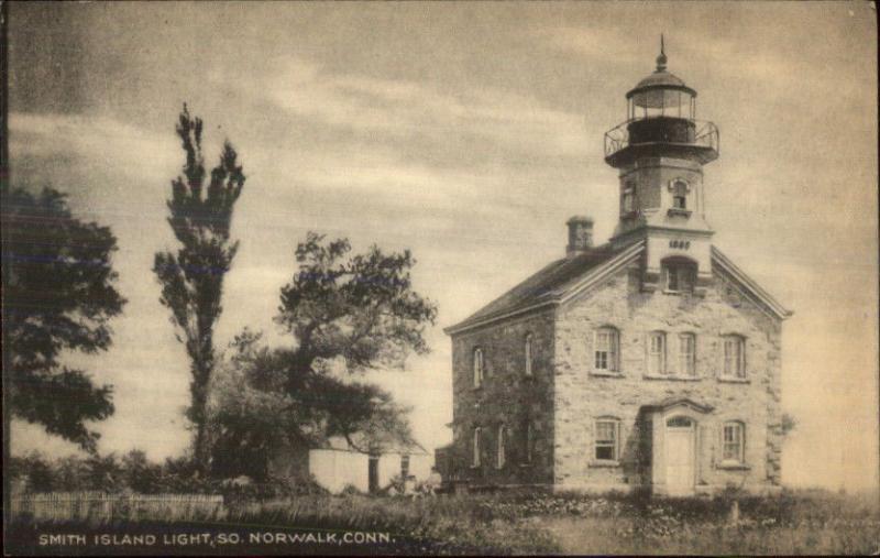 Norwalk CT Smith Island Lighthouse Old Postcard